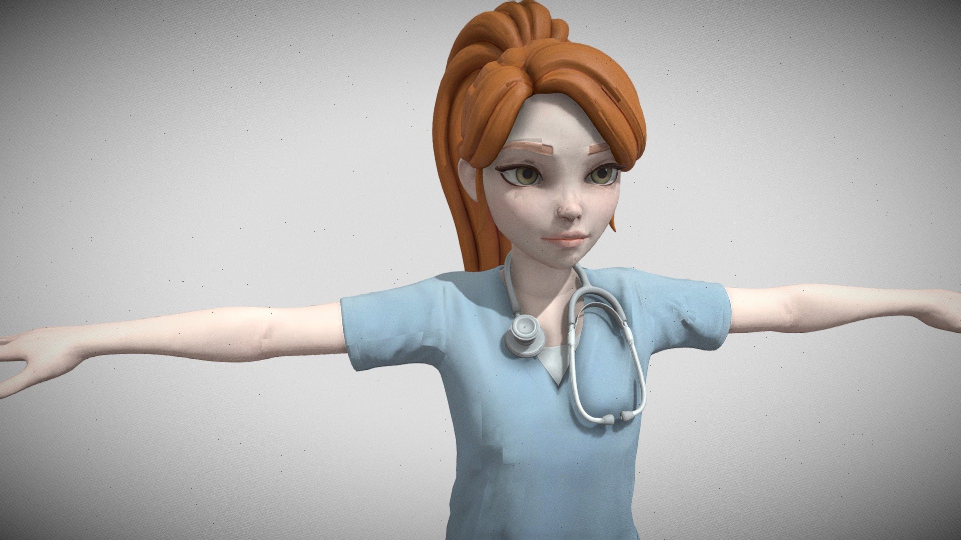 Brenda - Stylized Nurse Girl - 3D Character — Sketchfab embed 3D viewer