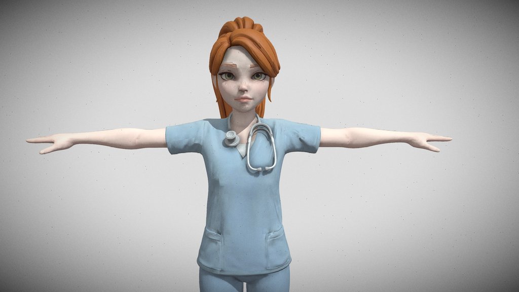 Brenda - Stylized Nurse Girl - 3D Character