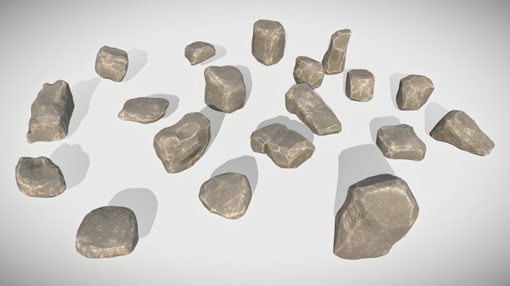 Realistic Rocks for game engines Unity or UE 3D Model
