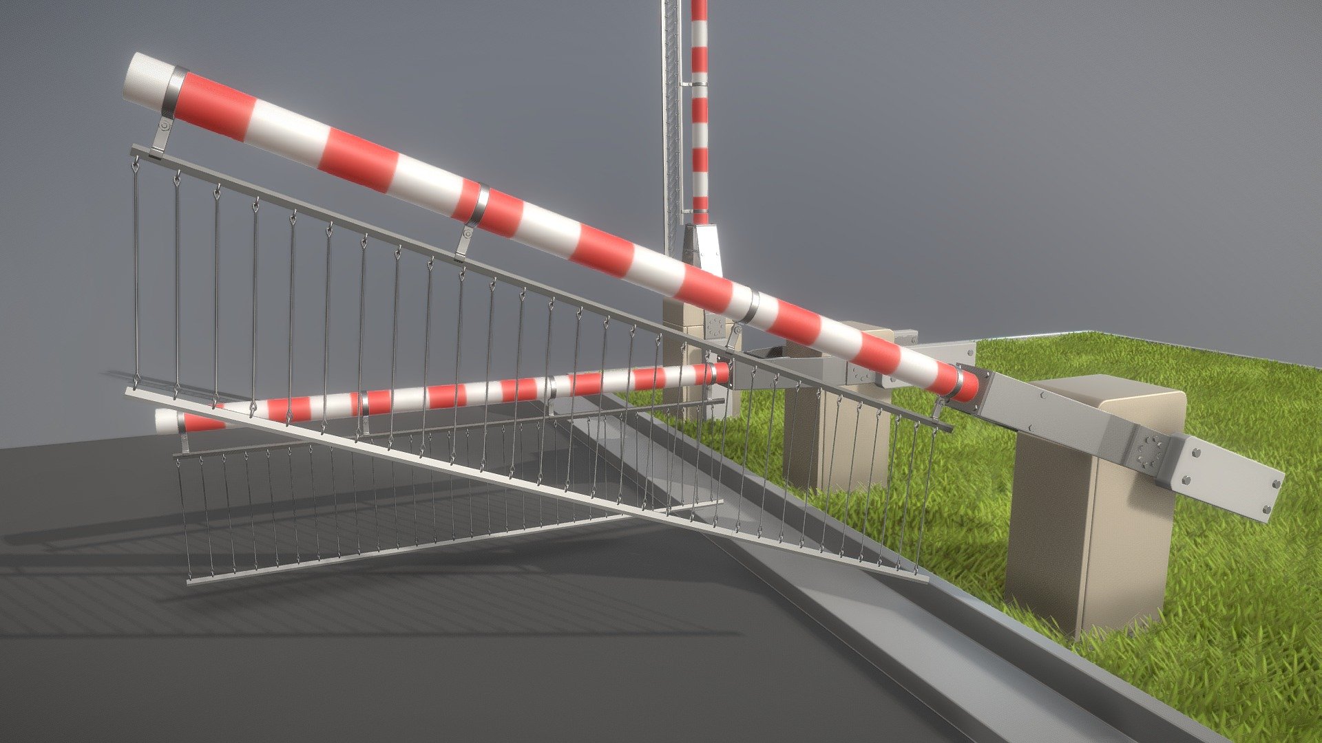 Railroad Barrier 3m (High-Poly) Protective Grid