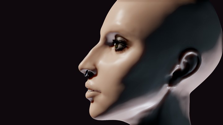 Lady Gaga Head Sculpt 3D Model