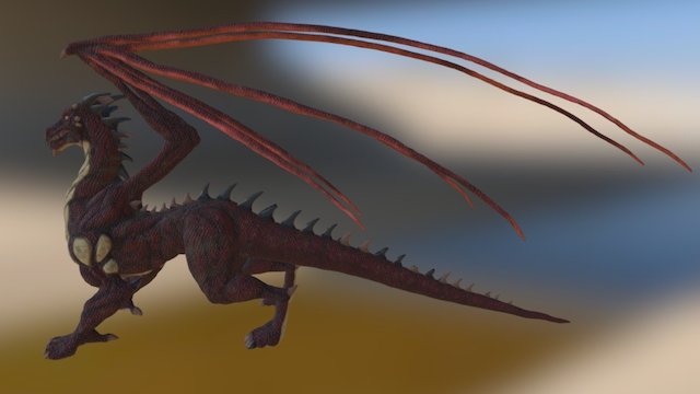 Fire Hungry Dragon 3D Model