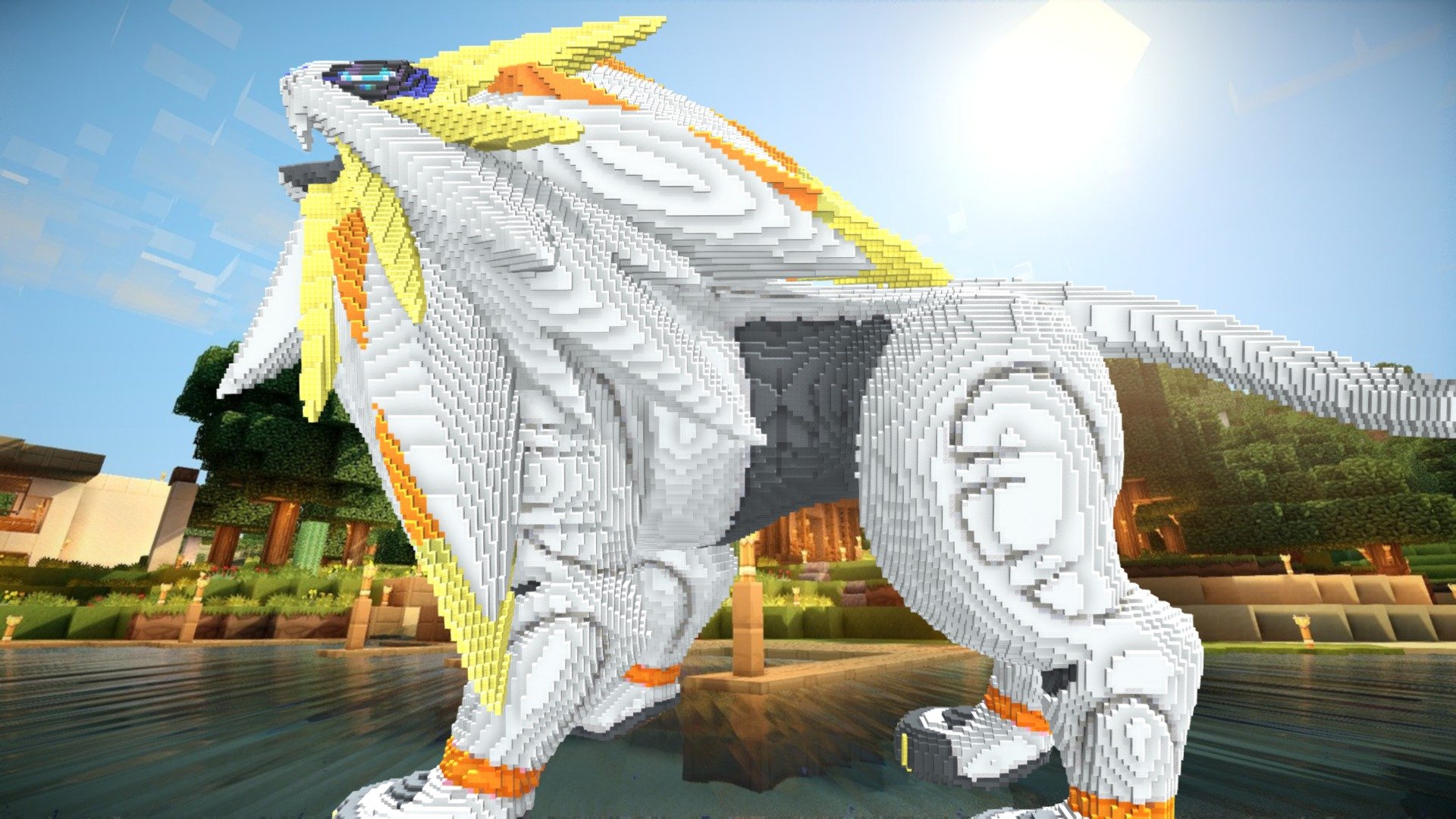 Pokemon Fan Shows What Arceus and Solgaleo Would Look Like With Minecraft  Graphics