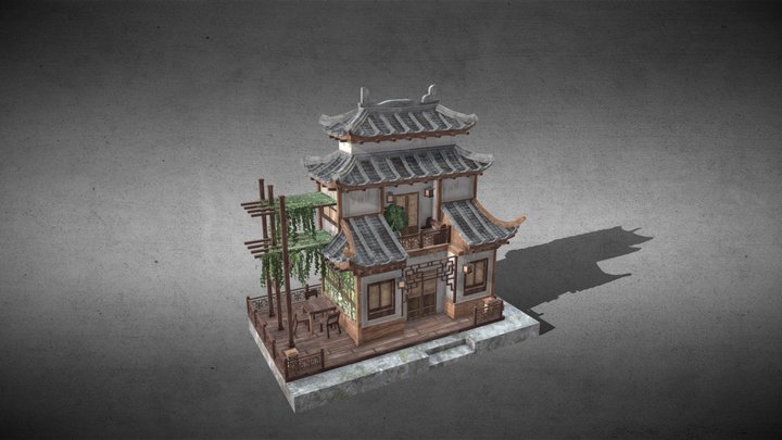 Traditional East Asian-Inspired House Model 3D Model
