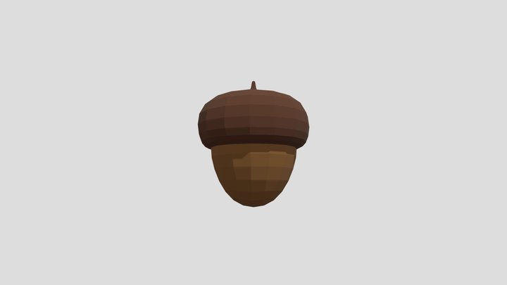 Low Poly Acorn 3D Model