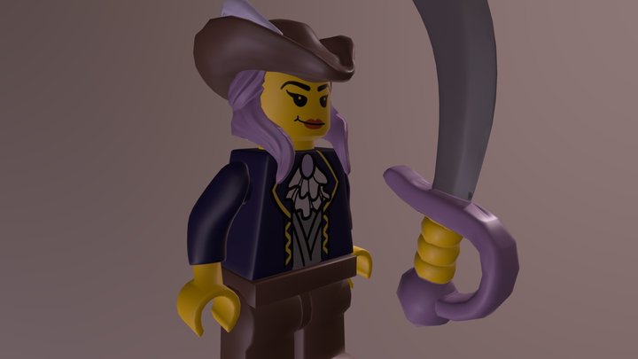Lego Purple Pirate 3D Model