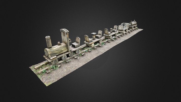 Wooden Train in Braunschweig 3D Model