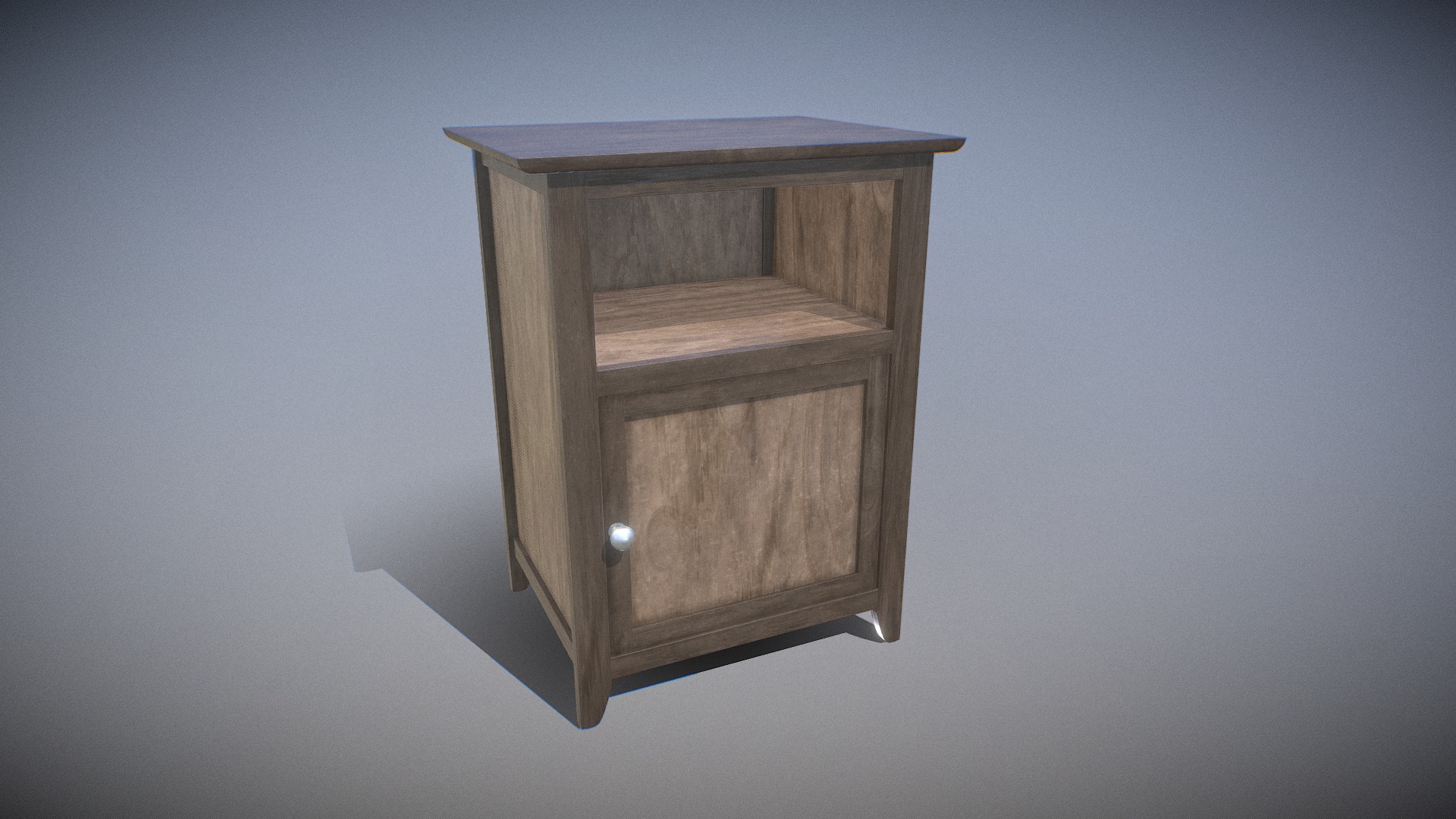3D model Cabinet Shelve 01 - This is a 3D model of the Cabinet Shelve 01. The 3D model is about a wooden cabinet on a wall.