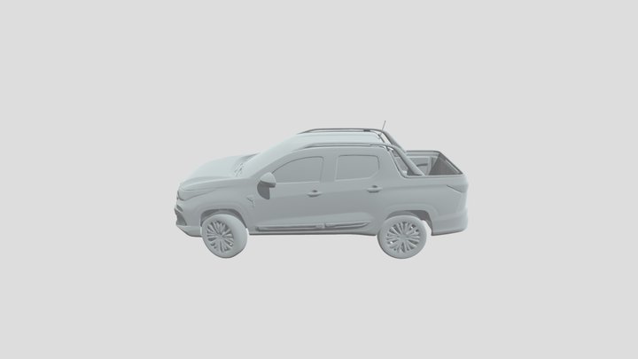 Fiat Strada Silver Pickup 3D Model