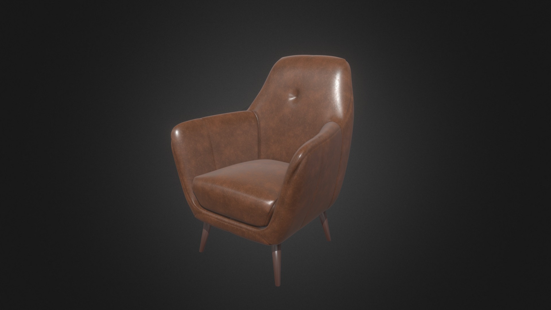 3D model Leather Armchair – Prado Accent - This is a 3D model of the Leather Armchair - Prado Accent. The 3D model is about a brown leather chair.