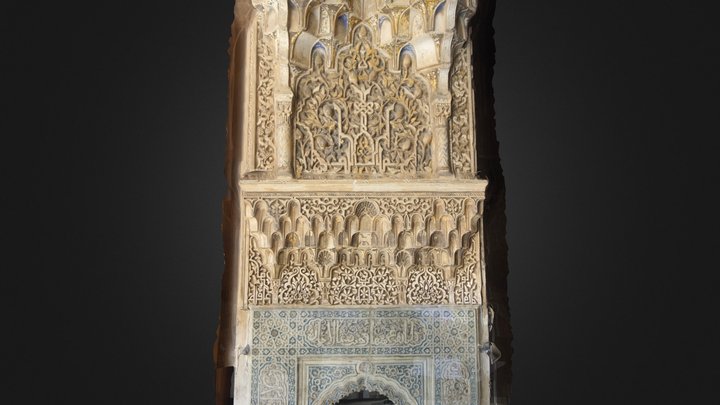 Column at Alhambra in Granada, Spain. 3D Model