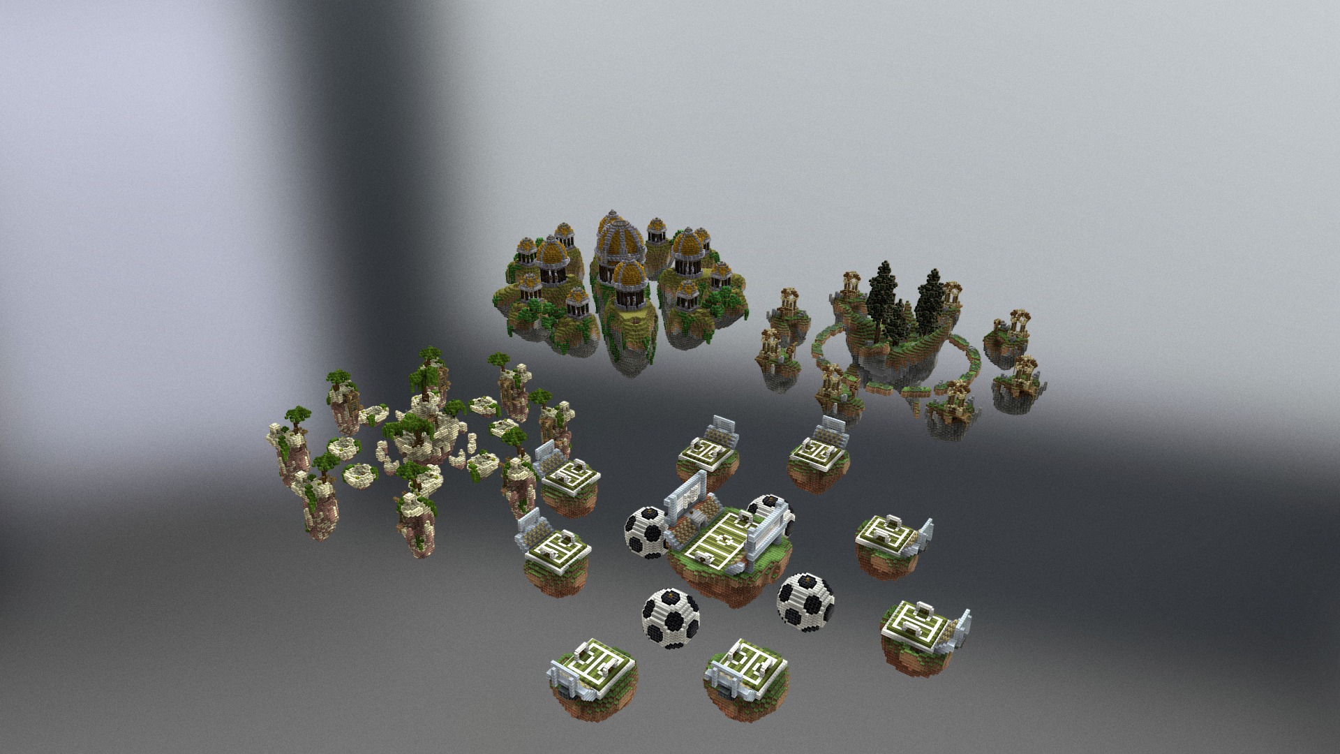3D model SkyWars GameBundle №2 - This is a 3D model of the SkyWars GameBundle №2. The 3D model is about a group of small toy trees.