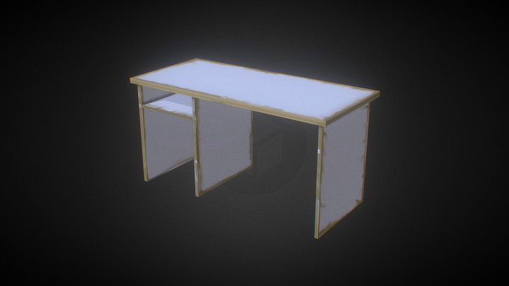 Wooden Desk 3D Model