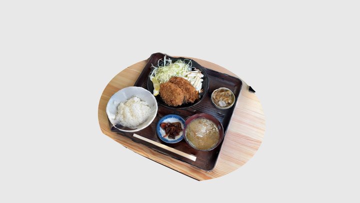 4/7の昼食、メンコロ定食 3D Model
