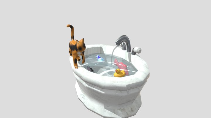 Bath Time Kitty 3D Model
