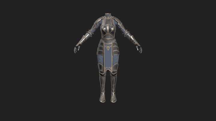 Procedural female armor test 9 – Gratis 3D-model STL