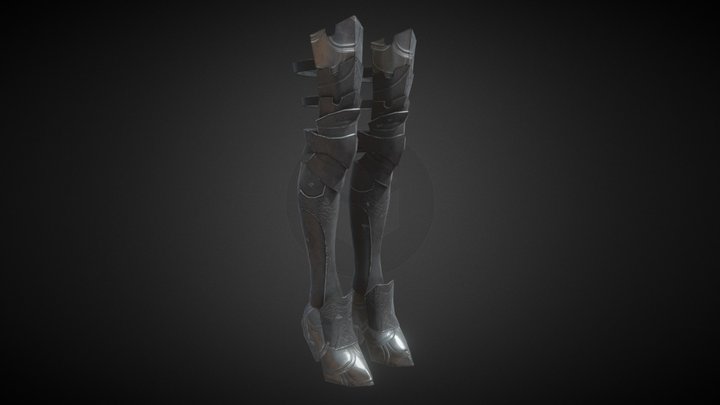 Valkyrie Warrior leg armor female 3D Model