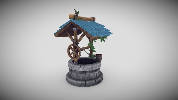 Well low poly asset game 3D Model