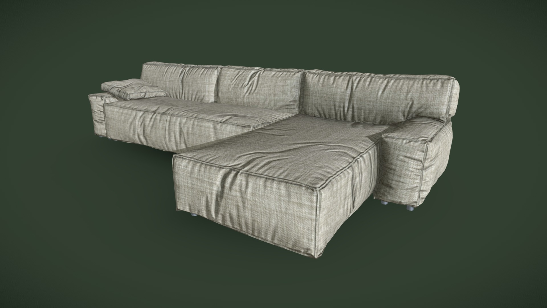 3D model L-shape Couch - This is a 3D model of the L-shape Couch. The 3D model is about a couch with pillows.
