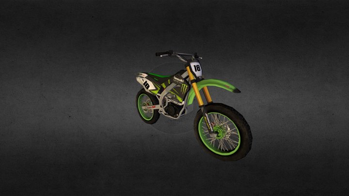 Dirt Bike Lowpoly 3D Model