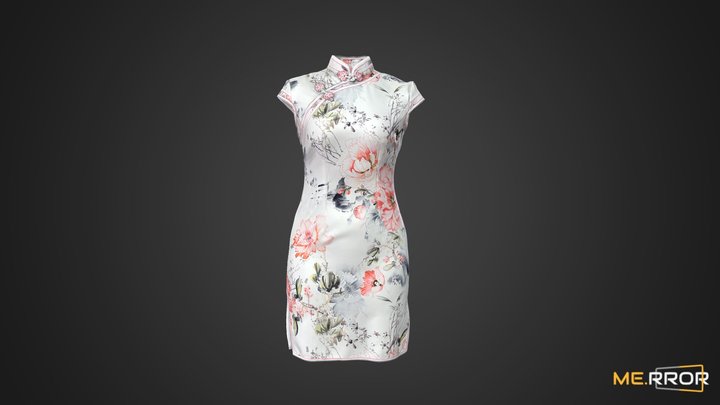 [Game-Ready] Qipao Cheongsam Chinese Dress 3D Model