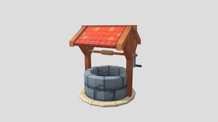 Cartoon Low Poly Well 3D Model