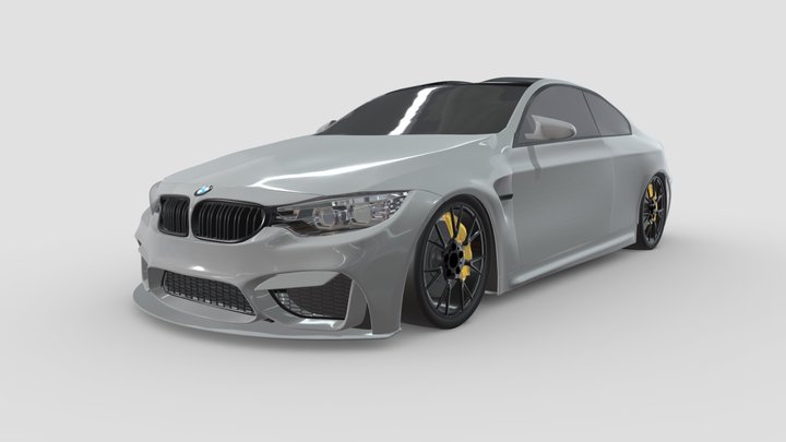 BMW M4 - lowp Blender 3d 3D Model