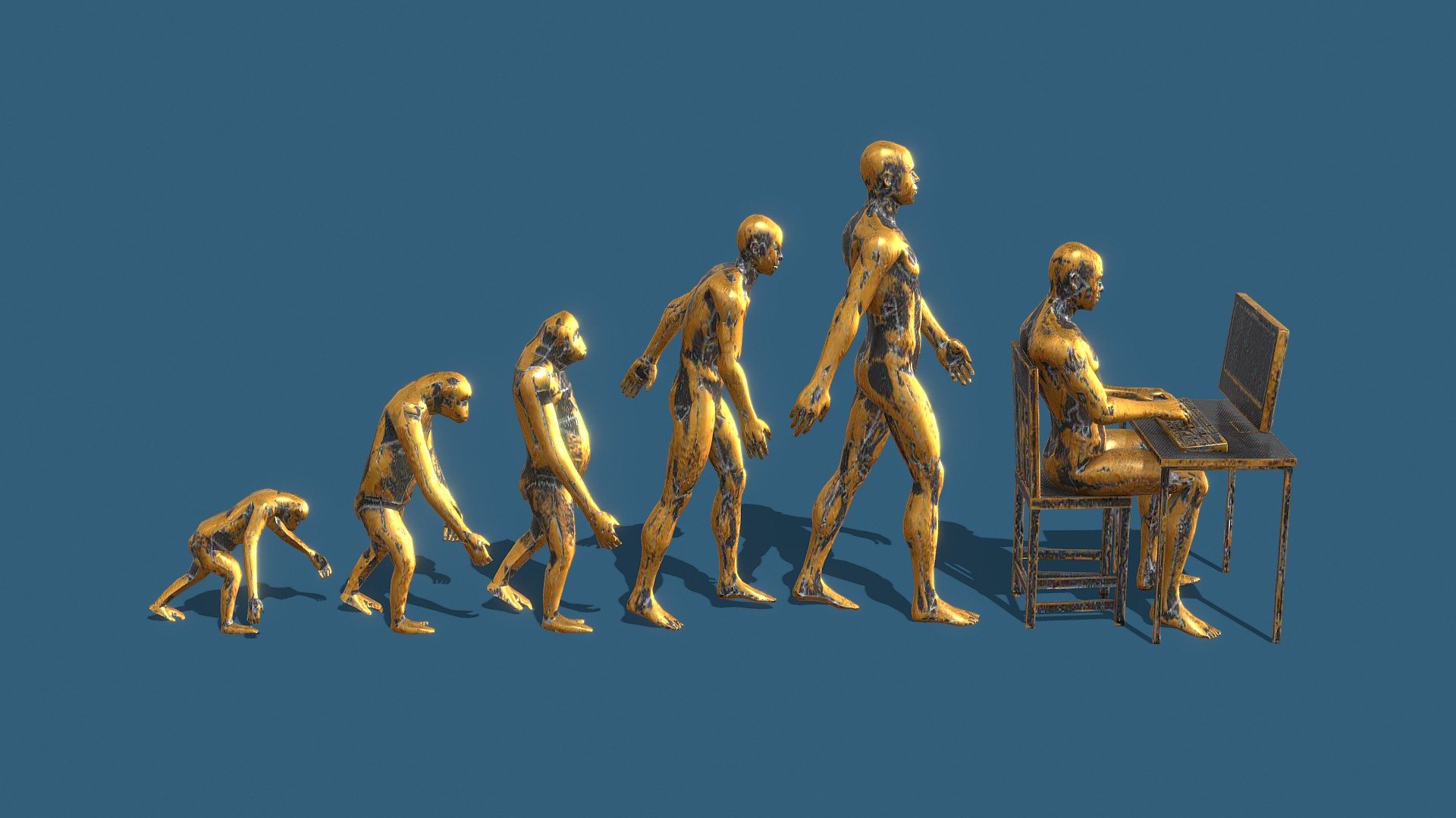 Human Evolution 3d Model - 3d Model By ƚᴎɘbiɿt (@xtrident) [7b51038 