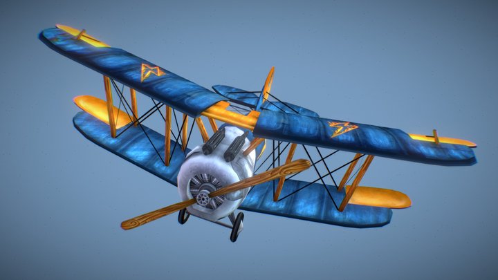 Stylized WW1 Plane - sopwith snipe - electro 3D Model