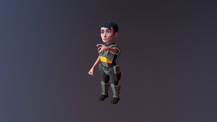 Military female character 3D Model