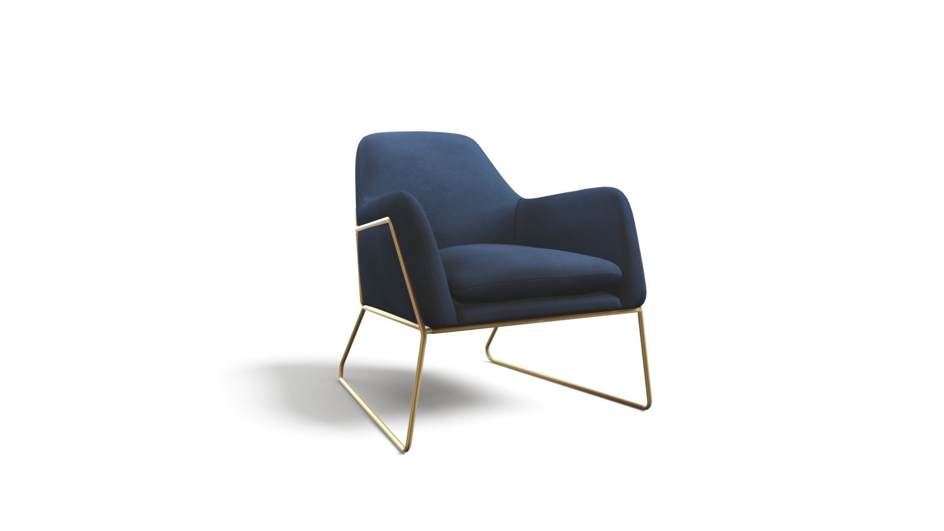 Frame Armchair, Navy Cotton Velvet