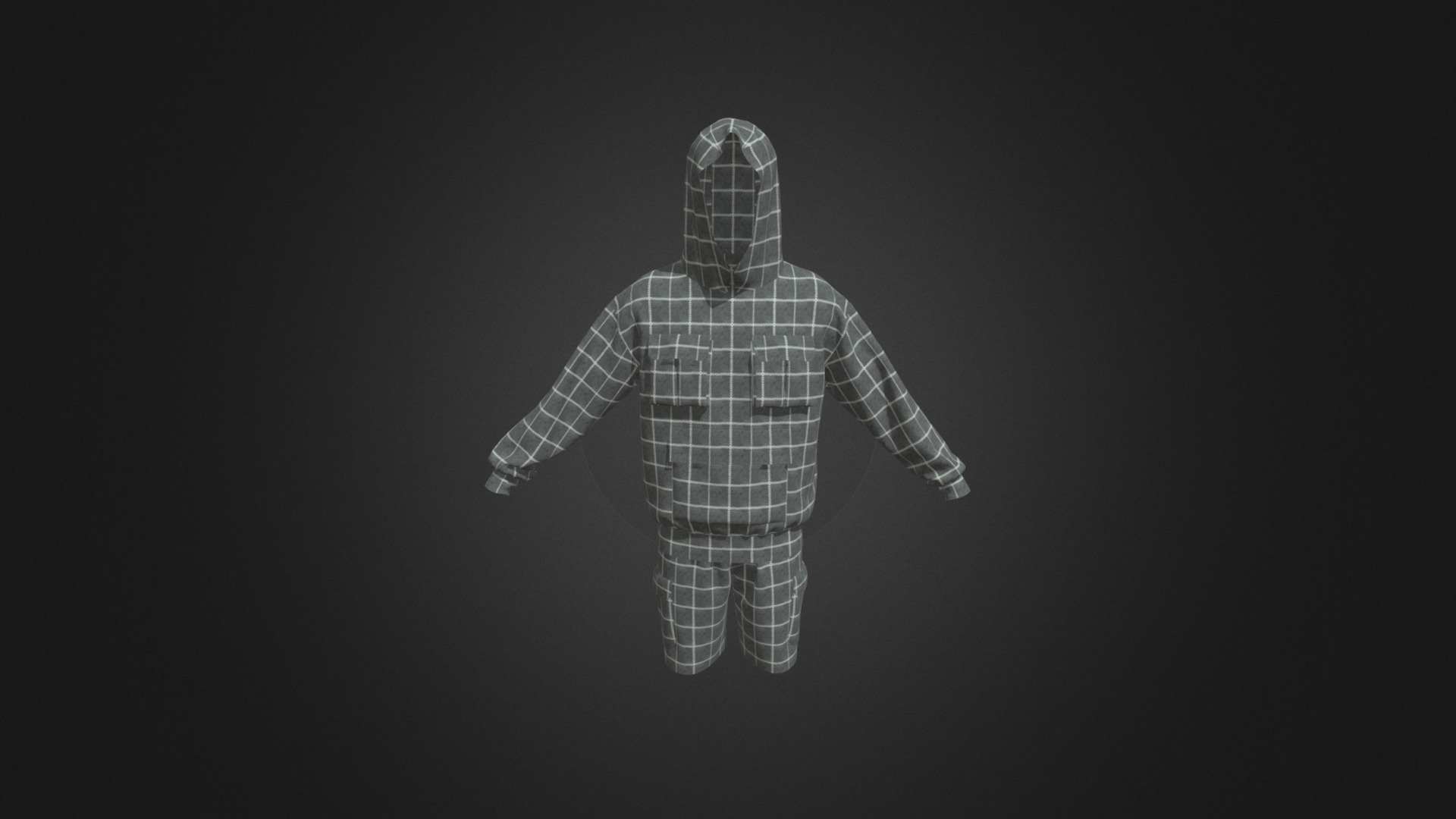 3D model Men’s Short Jumpsuits - This is a 3D model of the Men's Short Jumpsuits. The 3D model is about a person in a garment.