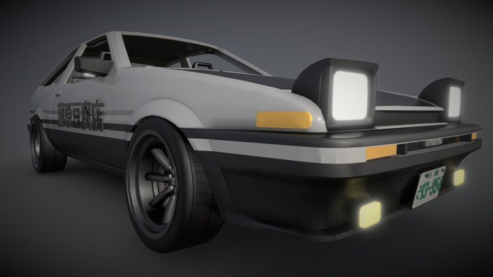 Toyota Ae-86 From Initial D (Updated Version) 3D Model