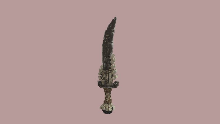 Dark Fiery Sword 3D Model