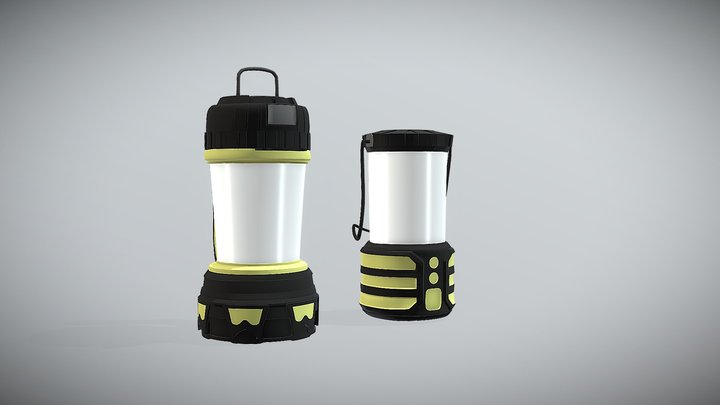 2 Low Poly Camping Lamps Pack 3D Model