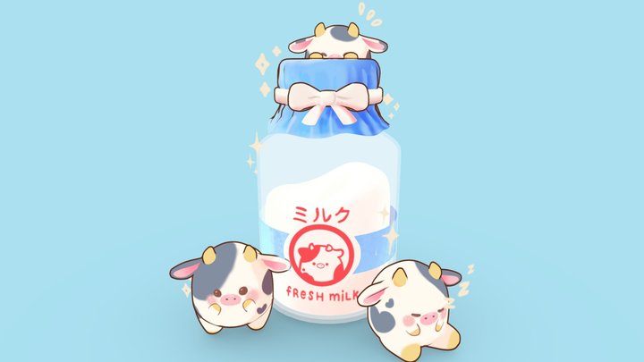 Chonky cows and moo moo milk 3D Model