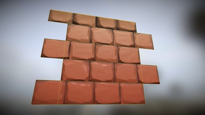 Lowpoly wall 3D Model