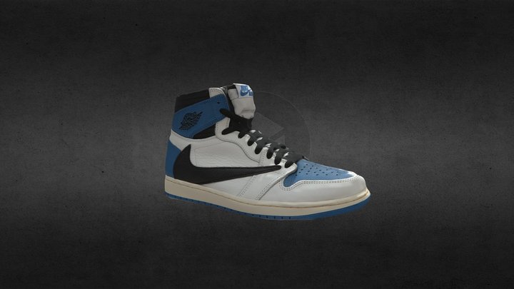 Air Jordan 1 High OG Travis Scott x Fragment 3D Model