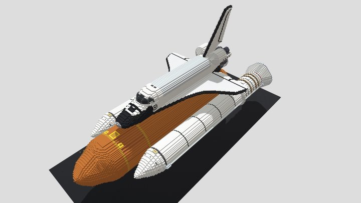 Spaceship recreated in Minecraft. 3D Model