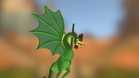 Basilisk Dragon (Low Poligones) 3D Model