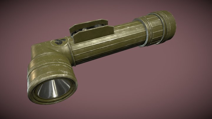 Military Flashlight 3D Model