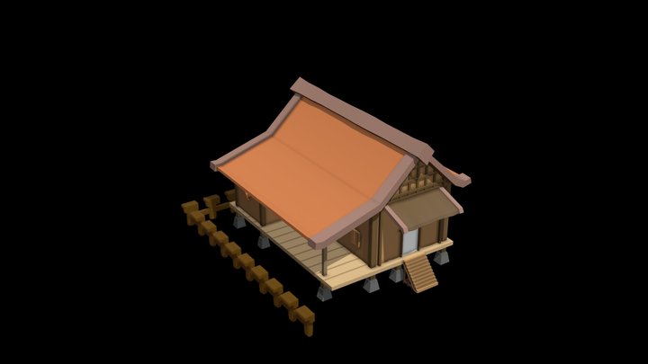 Rumah Baduy Indonesia ( Option 1 ) 3D Model