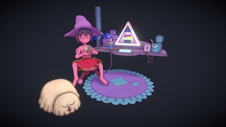 Clancy and Charlotte Chillin (Midnight Gospel) 3D Model