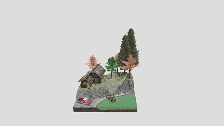 DAE Diorama - Forest loner 3D Model