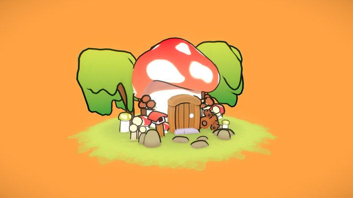 Mushroom House - 3DDecember Day1 – Free 3D Model STL