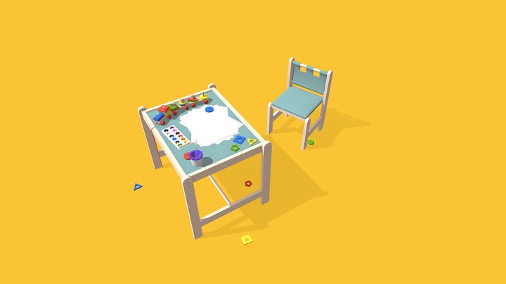 Retry School - Color - First colored draft 3D Model