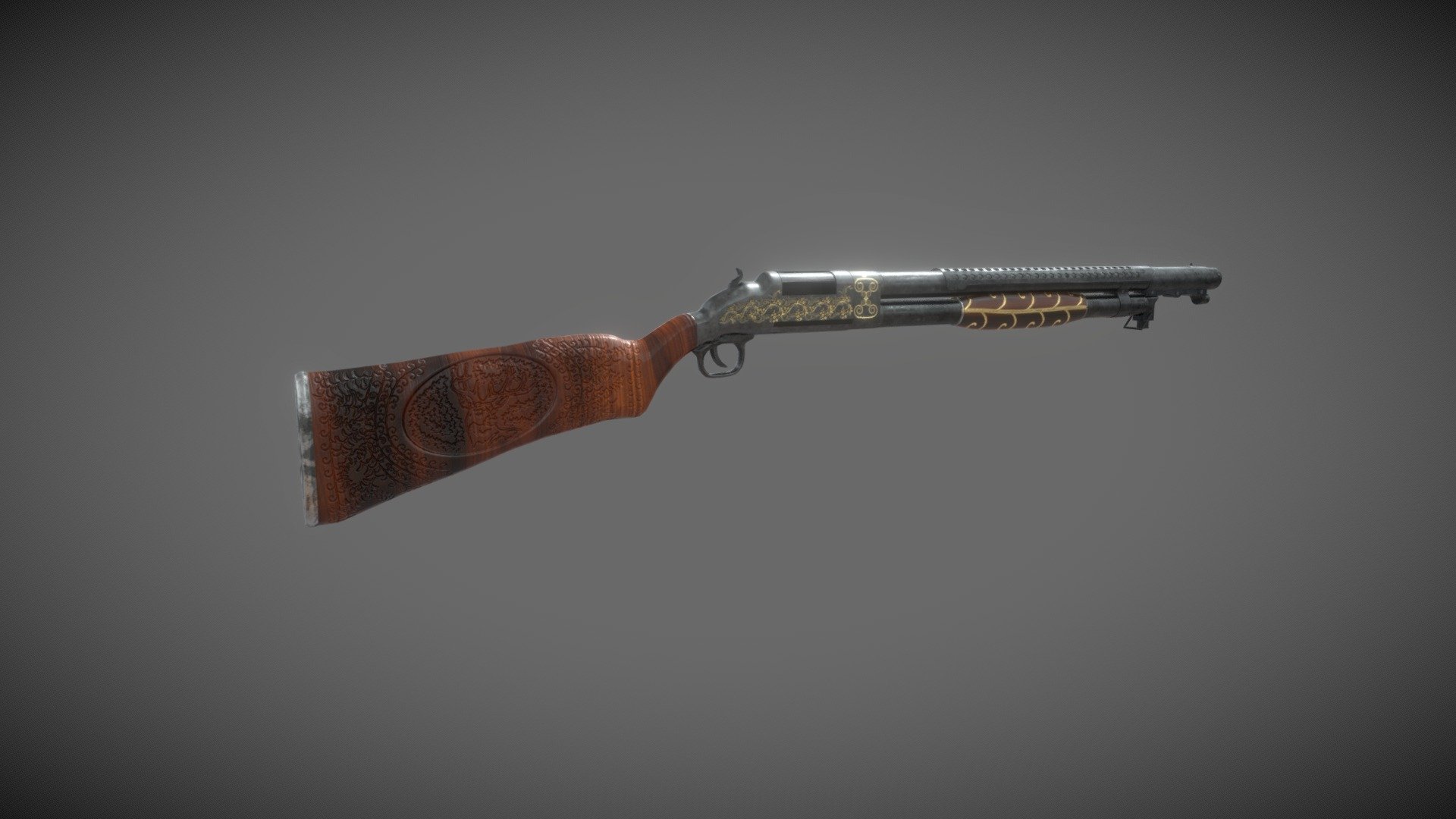 Well Decorated Hunting Shotgun - 3D model by R.Linden ...