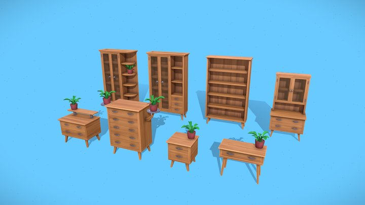 Stylized Furniture Pack 3D Model