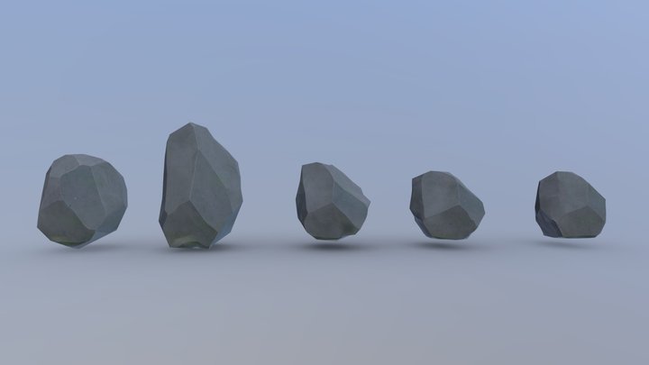 Stylized PBR Low Poly Rock Pack 1 3D Model