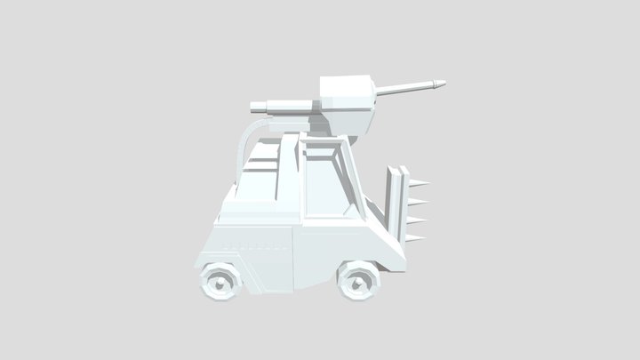 Low Poly Dogra concept Car From Contra 3D Model